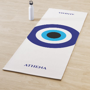 Tapis De Yoga Evil Eye Blue Mati symbole de chance personnalisée