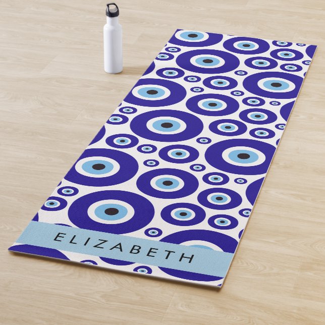 Tapis De Yoga Evil Eye, Greek Eye, Turkish Eye, Mati, Your Name (En situation)