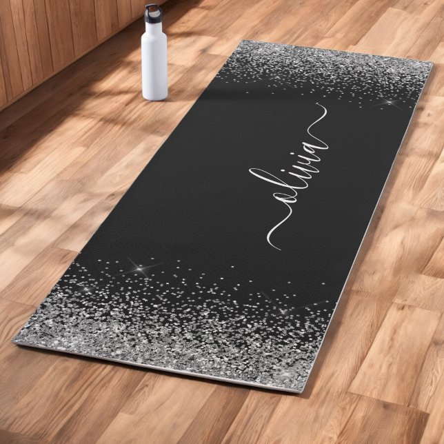 Tapis De Yoga Exercice de Monogramme de fille Parties scintillan (Créateur téléchargé)