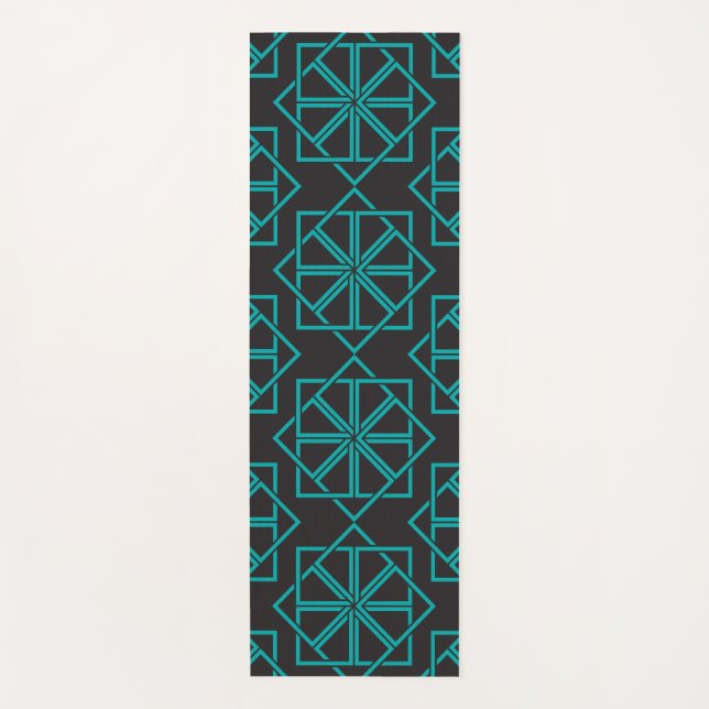 Tapis De Yoga Exercice géométrique Aqua Turquoise (Devant)