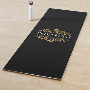 Tapis De Yoga Exercice moderne Monogramme Noir
