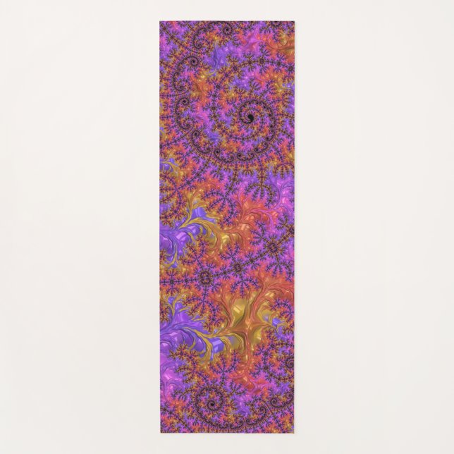 Tapis De Yoga Fâcheux Trippy coloré Vibrant Spiraling Fractal (Devant)