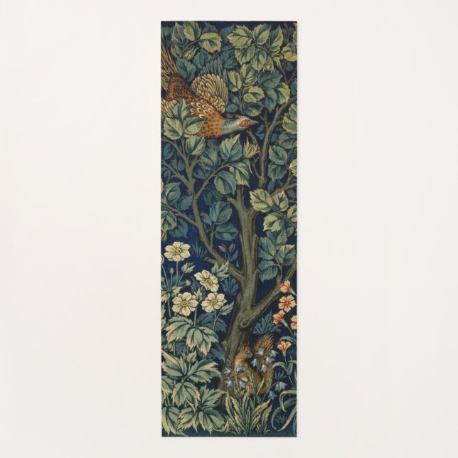 Tapis De Yoga Faisan d'arbre boisé William Morris (Devant)