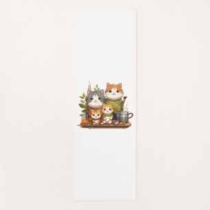 Tapis De Yoga Famille de chats mignons
