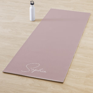 Tapis De Yoga Famille personnalisée ajoutez votre nom Boho Mauve