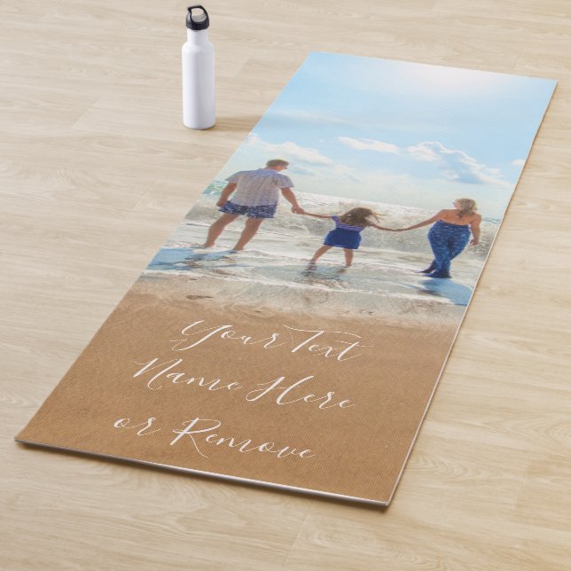 Tapis De Yoga Famille - Photo personnalisée et texte - Votre pro (En situation)