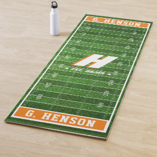 Tapis De Yoga Fan de football  Monogramme couleur personnalisé 