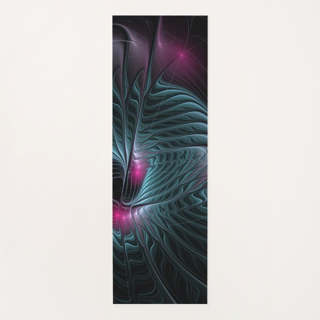Tapis De Yoga Fantaisie fractale colorée abstraite (Devant)