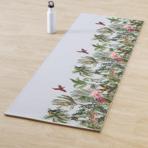 Tapis de Yoga Faune et Flore de la Jungle Tropical