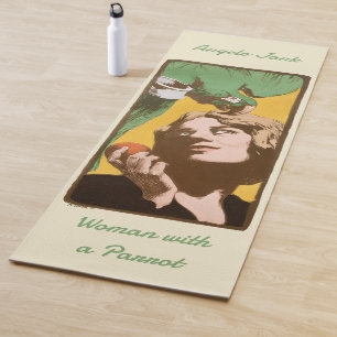 Tapis De Yoga Femme Art nouveau avec perroquet vert d'Angelo Jan