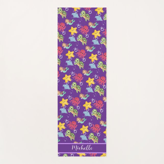 Tapis De Yoga fête d'anniversaire de la mer arc-en-ciel (Devant)