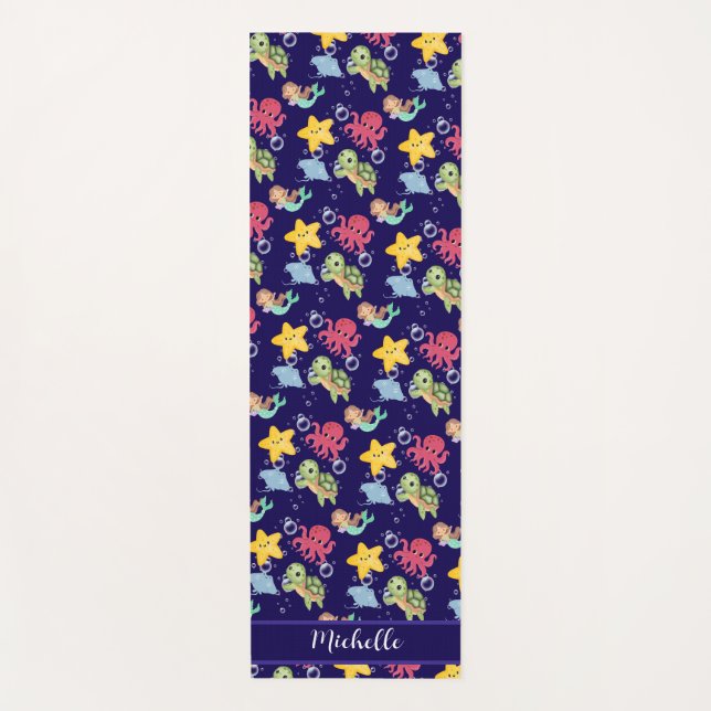 Tapis De Yoga Fête d'anniversaire en mer arc-en-ciel (Devant)