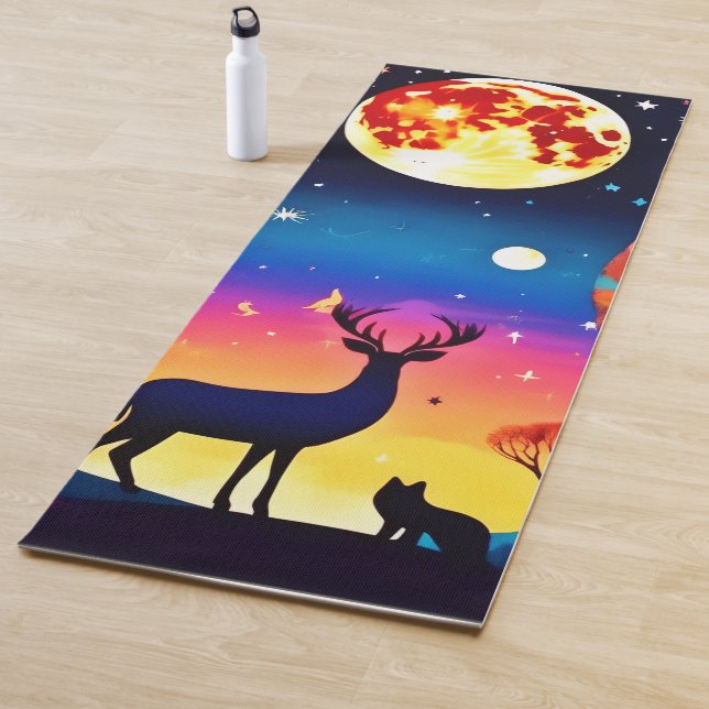 Tapis De Yoga Feu de nuit de la forêt (En situation)