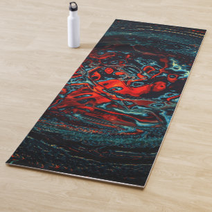 Tapis De Yoga Feu rouge d'enfer océanique