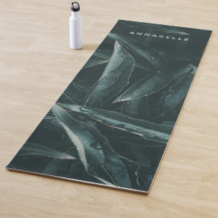 Tapis De Yoga Feuillage botanique moderne feuillage vert foncé