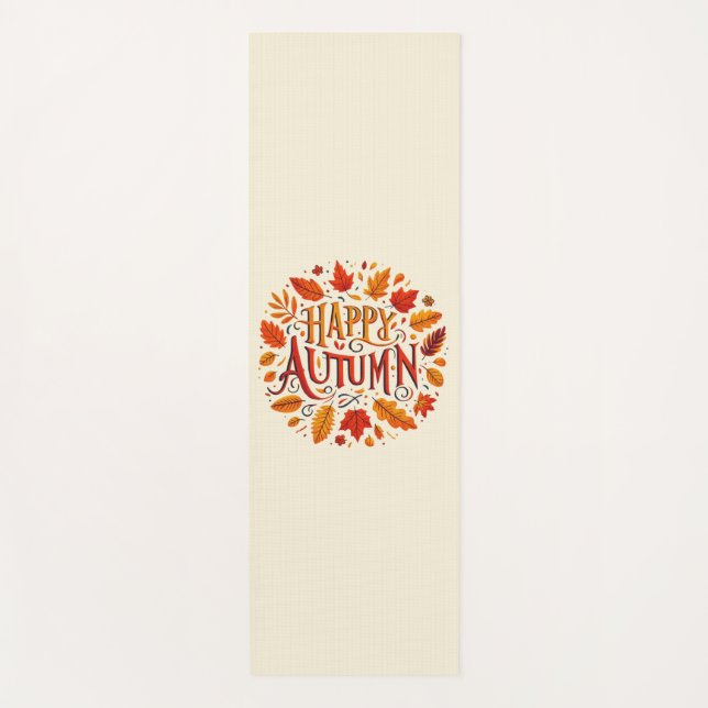 Tapis De Yoga feuille classique et automne heureux (Devant)