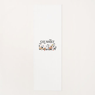 Tapis De Yoga Feuille de chat Cute Chats noirs en Ghost Hallowee