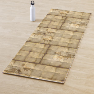 Tapis De Yoga Feuille de papier parchemin élégante de l'érable j