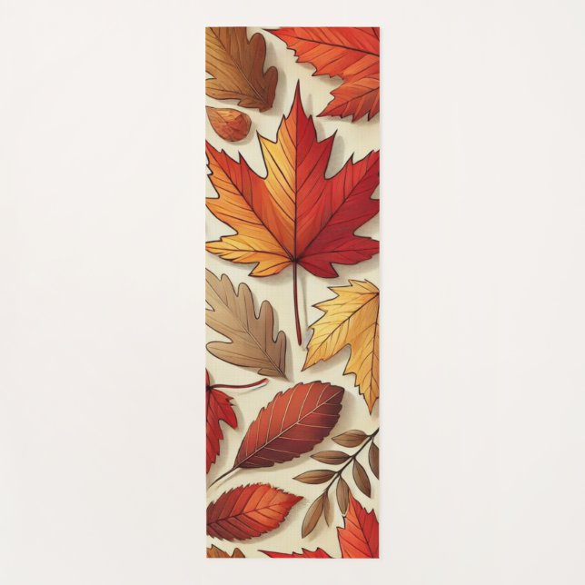 Tapis De Yoga feuilles d'automne classiques (Devant)
