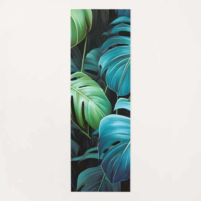 Tapis De Yoga Feuilles de Monstera Botanique Feuillage Tropical  (Devant)