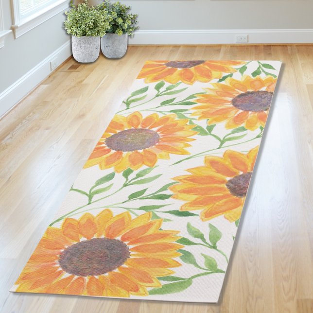 Tapis De Yoga Feuilles de tournesol rustiques (Créateur téléchargé)