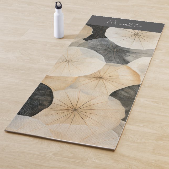 Tapis De Yoga Feuilles Lotus Abstraits (En situation)