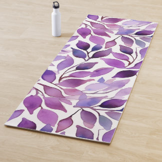 Tapis De Yoga Feuilles Violettes