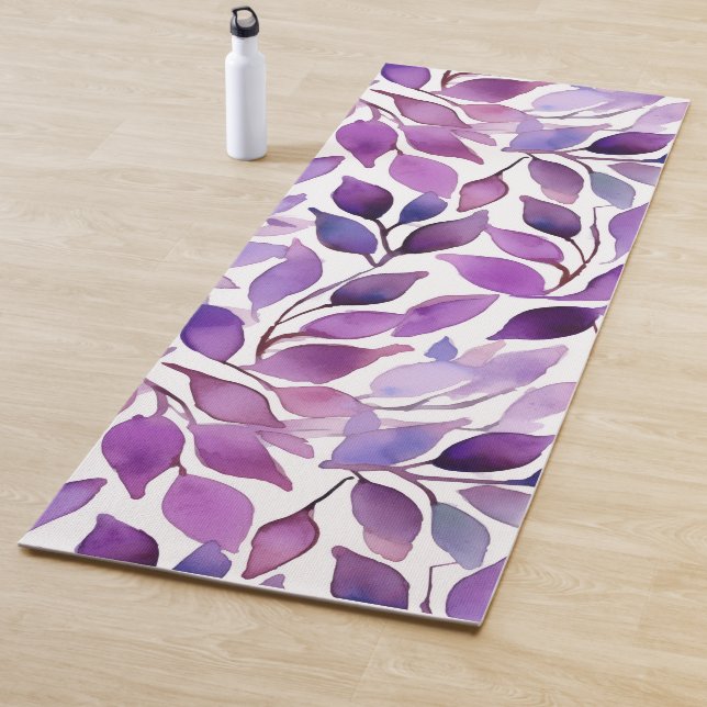 Tapis De Yoga Feuilles Violettes (En situation)