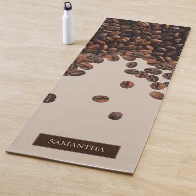 Tapis De Yoga Fèves de café Nom personnalisé (En situation)