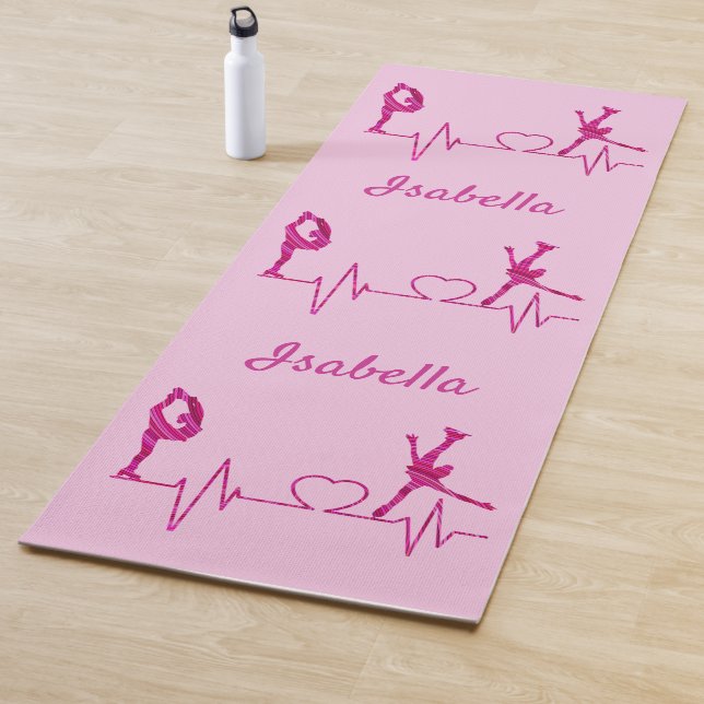 Tapis De Yoga Figure Patinage Yoga tapis coeur tourbillon rose (En situation)