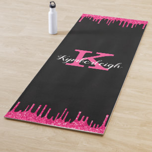 Tapis De Yoga Fille Noir Hot Rose Parties scintillant Drivers No