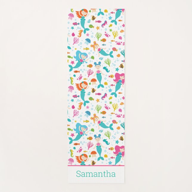 Tapis De Yoga Filles De Sirènes Sous La Mer Personnalisées (Devant)