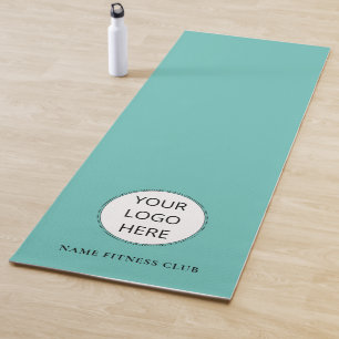 Tapis De Yoga Fitness Business Logo Modèle Turquoise Workout