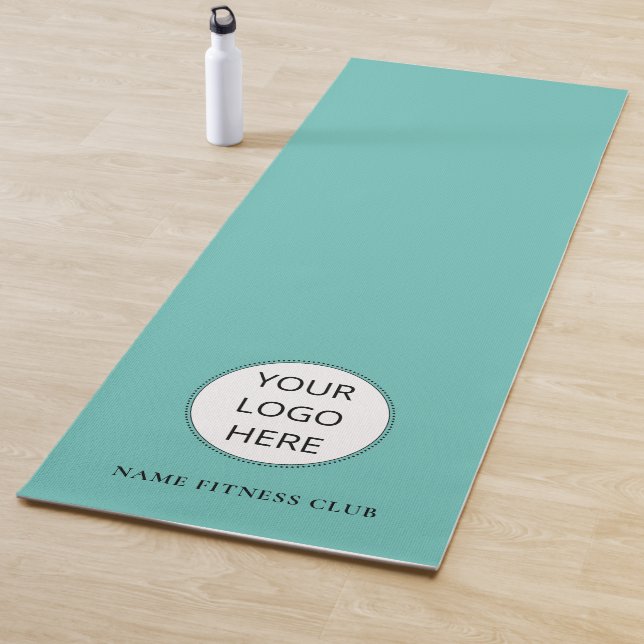 Tapis De Yoga Fitness Business Logo Modèle Turquoise Workout (En situation)