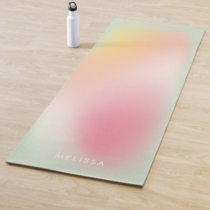 Tapis De Yoga Fitness moderne Pink Mint Pastel Ombre Gradient