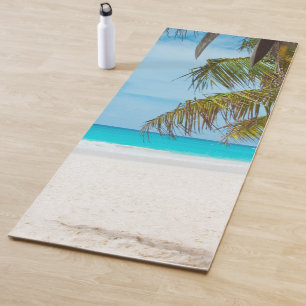 Tapis De Yoga Fitness Sea Sand Palms Blue Sky Élégant Modèle
