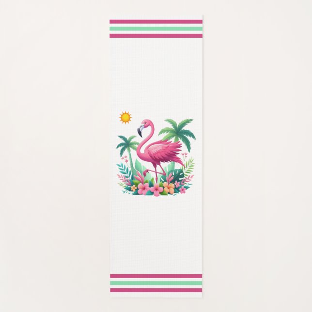 Tapis De Yoga Flamingo rose tropicale/Floride (Devant)