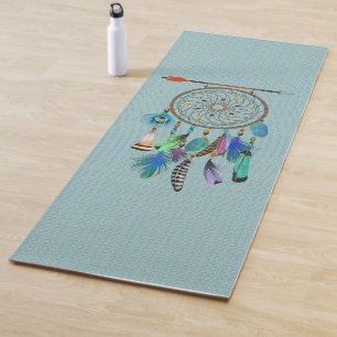 Tapis De Yoga Flèche et plumes Dreamcatcher Style Boho