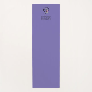 Tapis De Yoga Fleur aquarelle initiale de monogramme lavande
