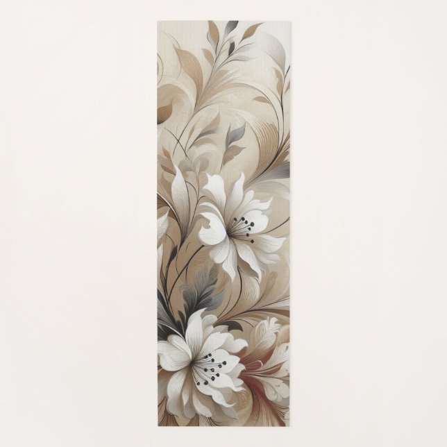 Tapis De Yoga Fleur blanche  (Devant)