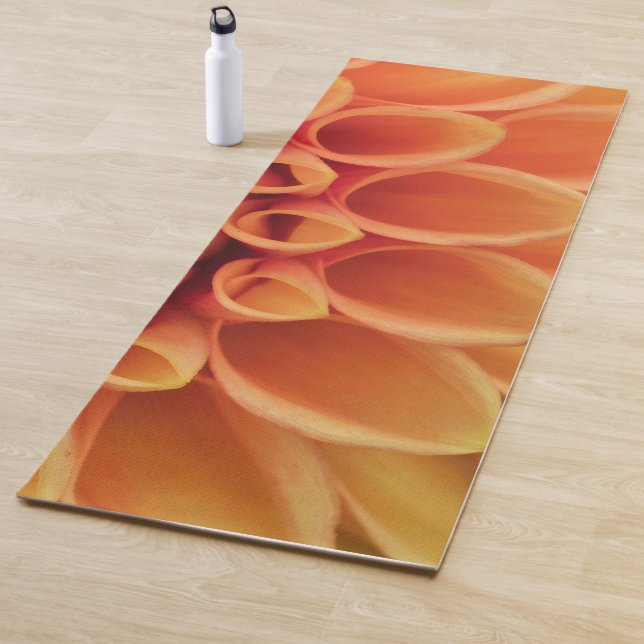 Tapis De Yoga Fleur Centre Orange Dahlia (En situation)