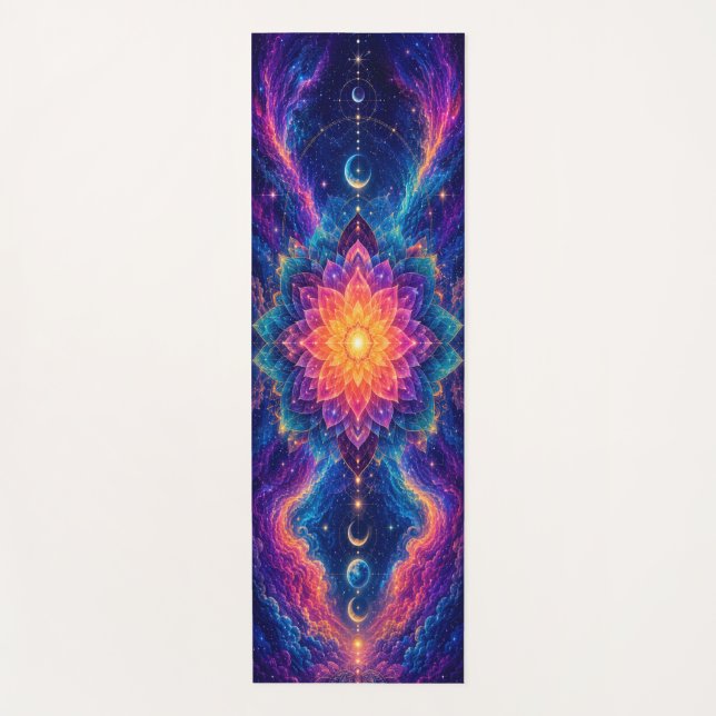 Tapis de Yoga Fleur Cosmique Céleste (Devant)