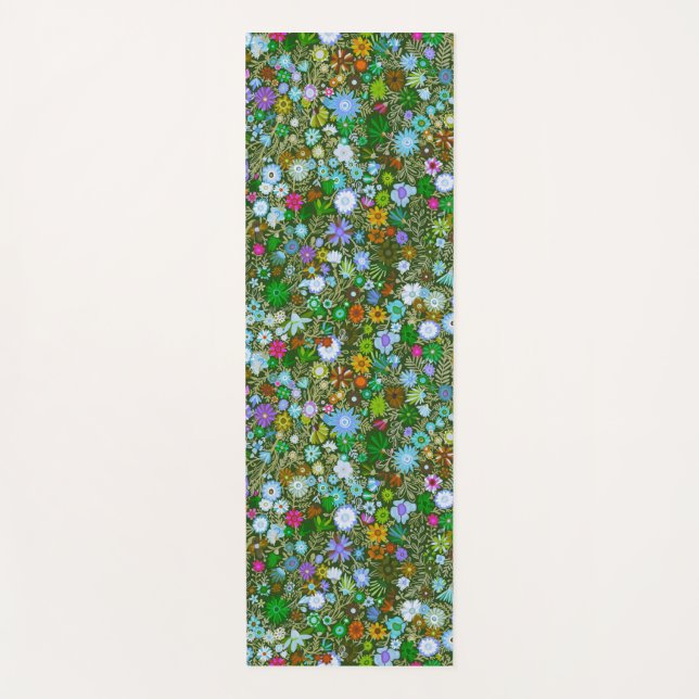 Tapis De Yoga Fleur de champ vert sauvage (Devant)