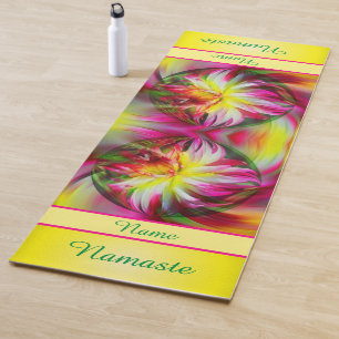 Tapis De Yoga Fleur de Dahlia Abstrait personnalisé