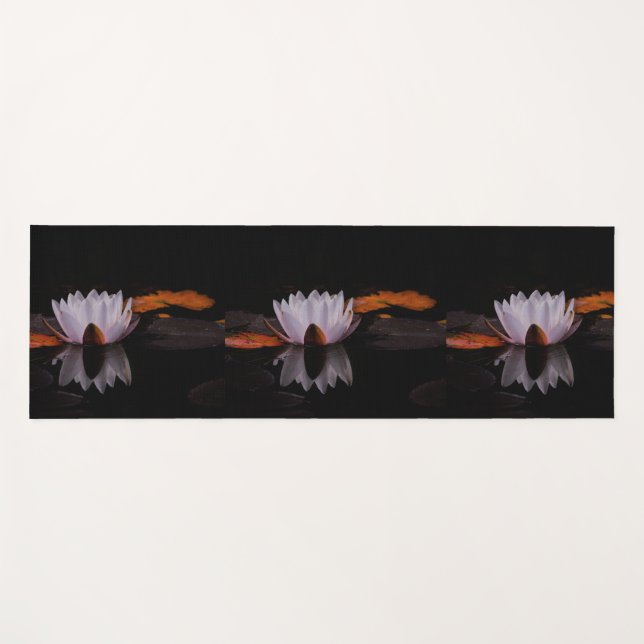 Tapis De Yoga Fleur de lotus blanc zen (Devant (Horizontal))
