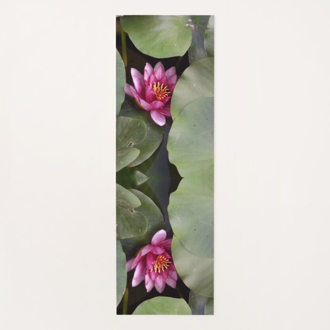 Tapis De Yoga Fleur de Lotus pourpre et rose (Devant)