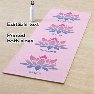 Tapis De Yoga Fleur de lotus rose double face