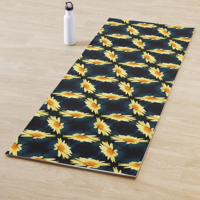 Tapis De Yoga Fleur de marguerite jaune gros Motif (En situation)