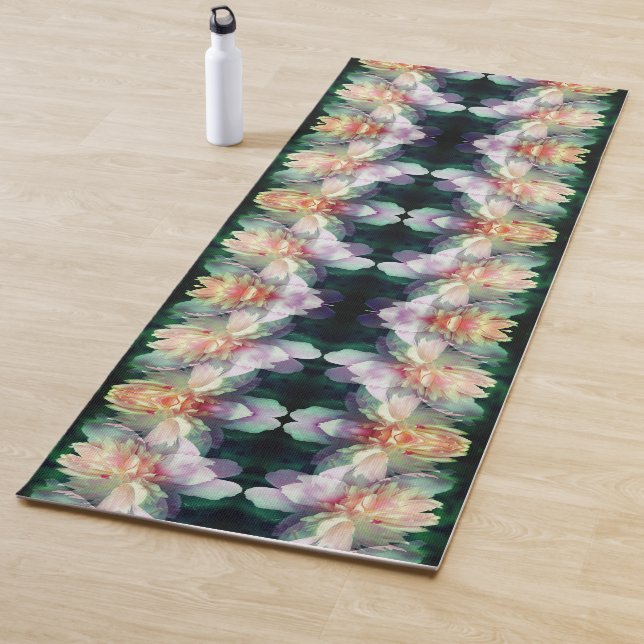 Tapis De Yoga Fleur de pivoine rose Abstraite (En situation)