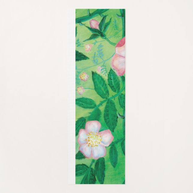 Tapis De Yoga Fleur de Rosa Canina Rose sauvage (Devant)